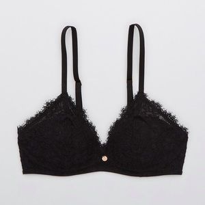 Aerie Real Power Wireless Push Up Eyelash Lace Bra